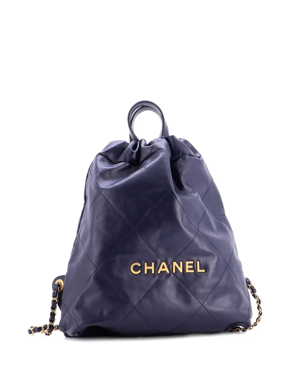  Chanel Pre-owned 22 Chain Quilted Calfskin Medium Backpack - Azul 