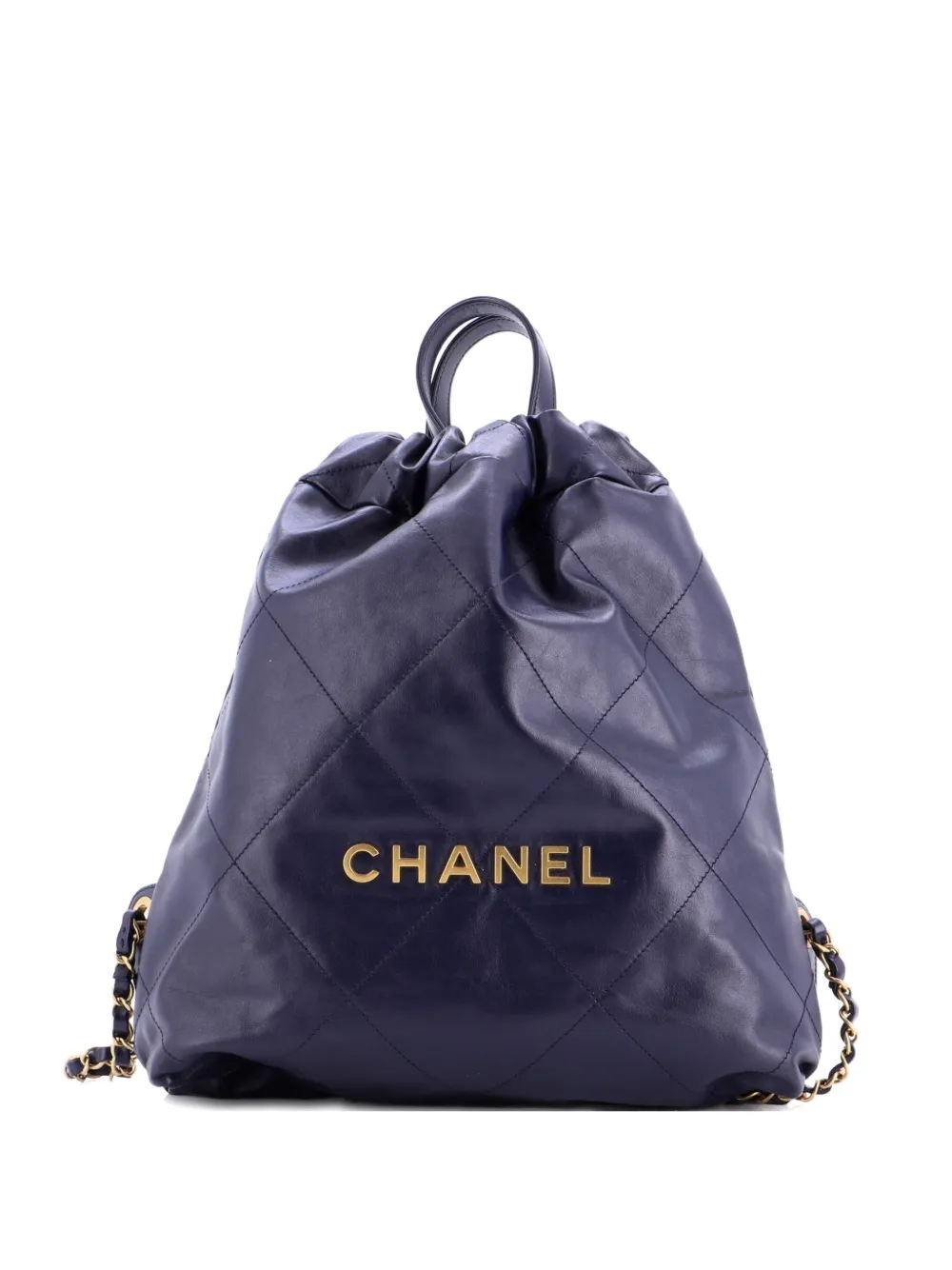 CHANEL Pre-Owned 22 Chain Quilted Calfskin Medium backpack - Blu