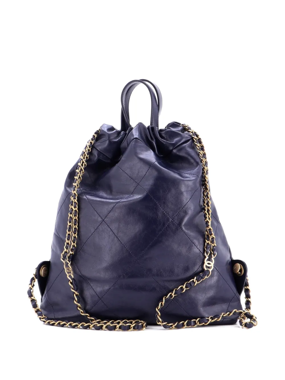  Chanel Pre-owned 22 Chain Quilted Calfskin Medium Backpack - Azul 
