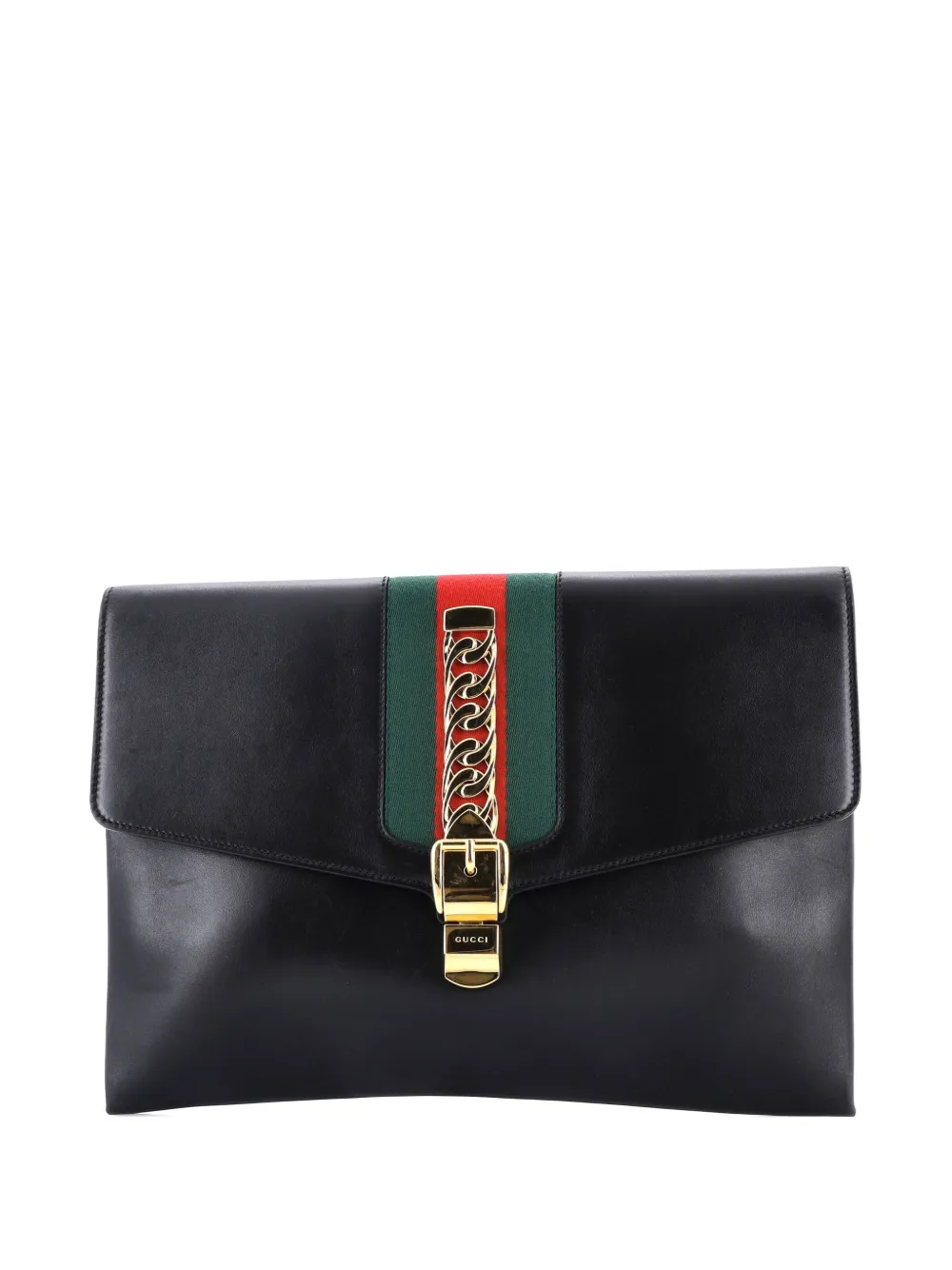 Gucci Pre-Owned Sylvie Leather Maxi clutch bag - Nero