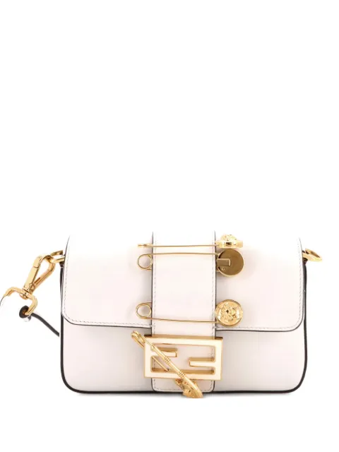 Fendi Pre-Owned x Versace Fendace Brooch Baguette NM Bag Leather Mini shoulder bag