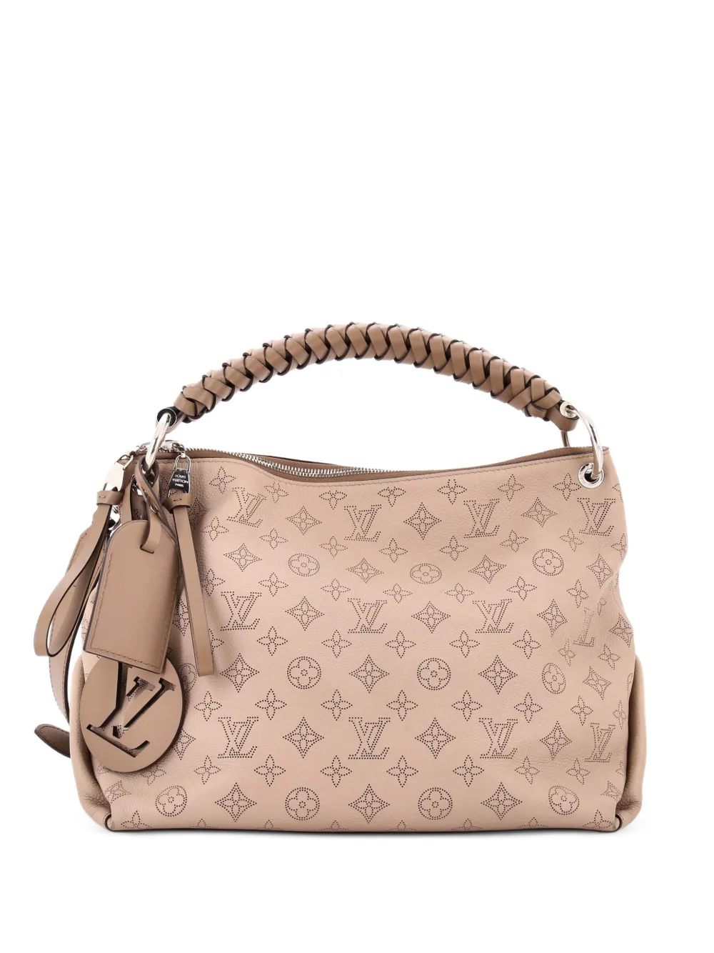 Louis Vuitton Pre-Owned Braided Handle Beaubourg Mahina Leather MM hobo bag - Nude