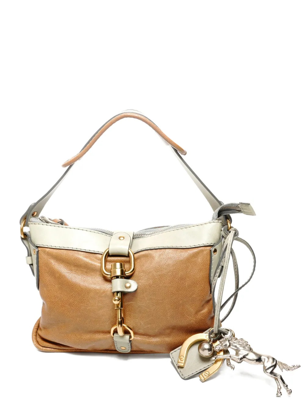 Pre-owned Chloé 2000-2020s Horse-charm Shoulder Bag In Brown