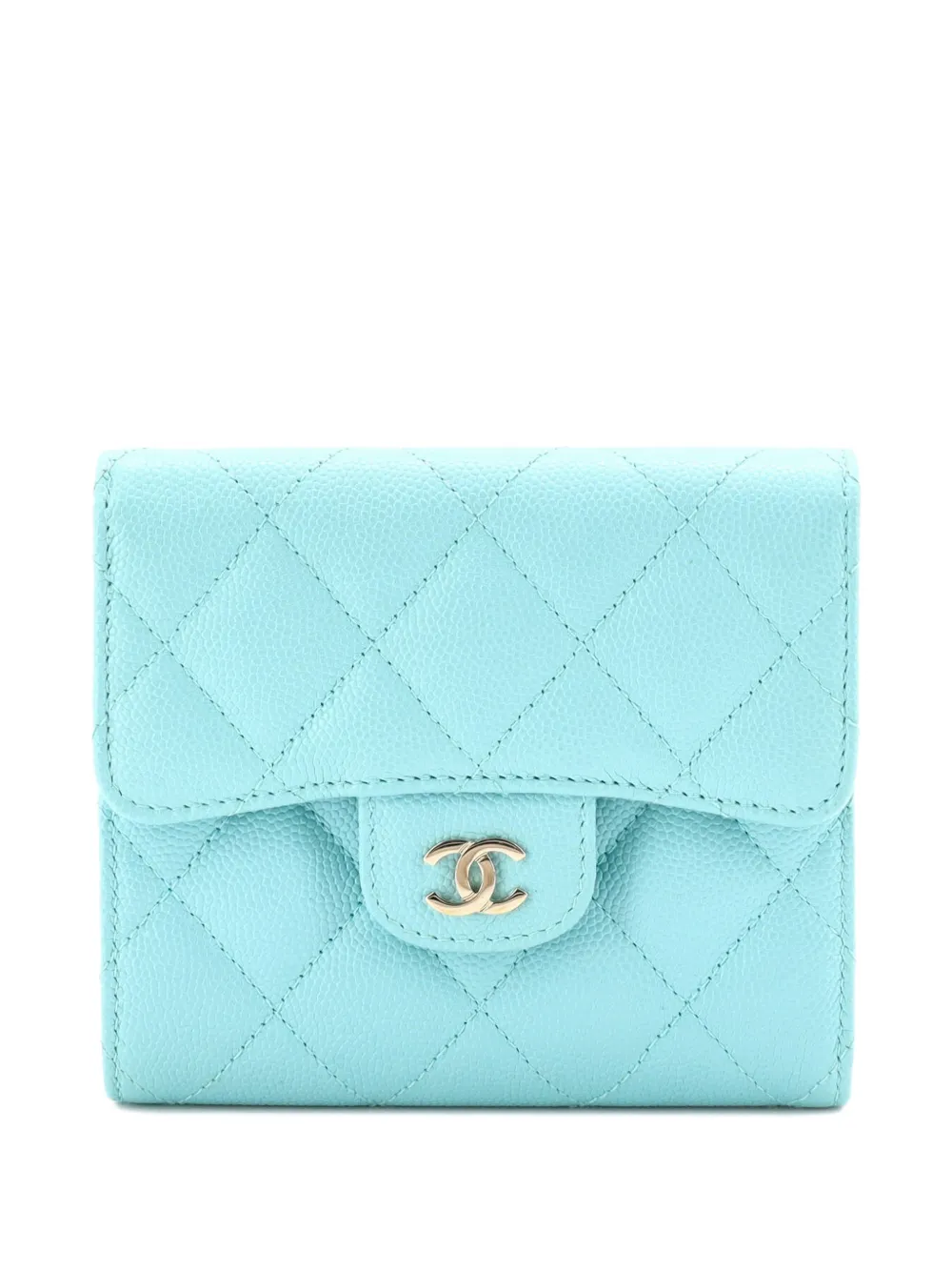 CHANEL Pre-Owned CC Compact Classic Flap Wallet Quilted Caviar small wallets - Blu