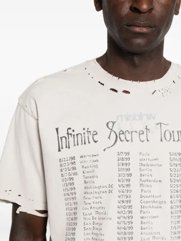 MISBHV Tour 99 Distressed print-detail T-shirt | Neutrals | FARFETCH