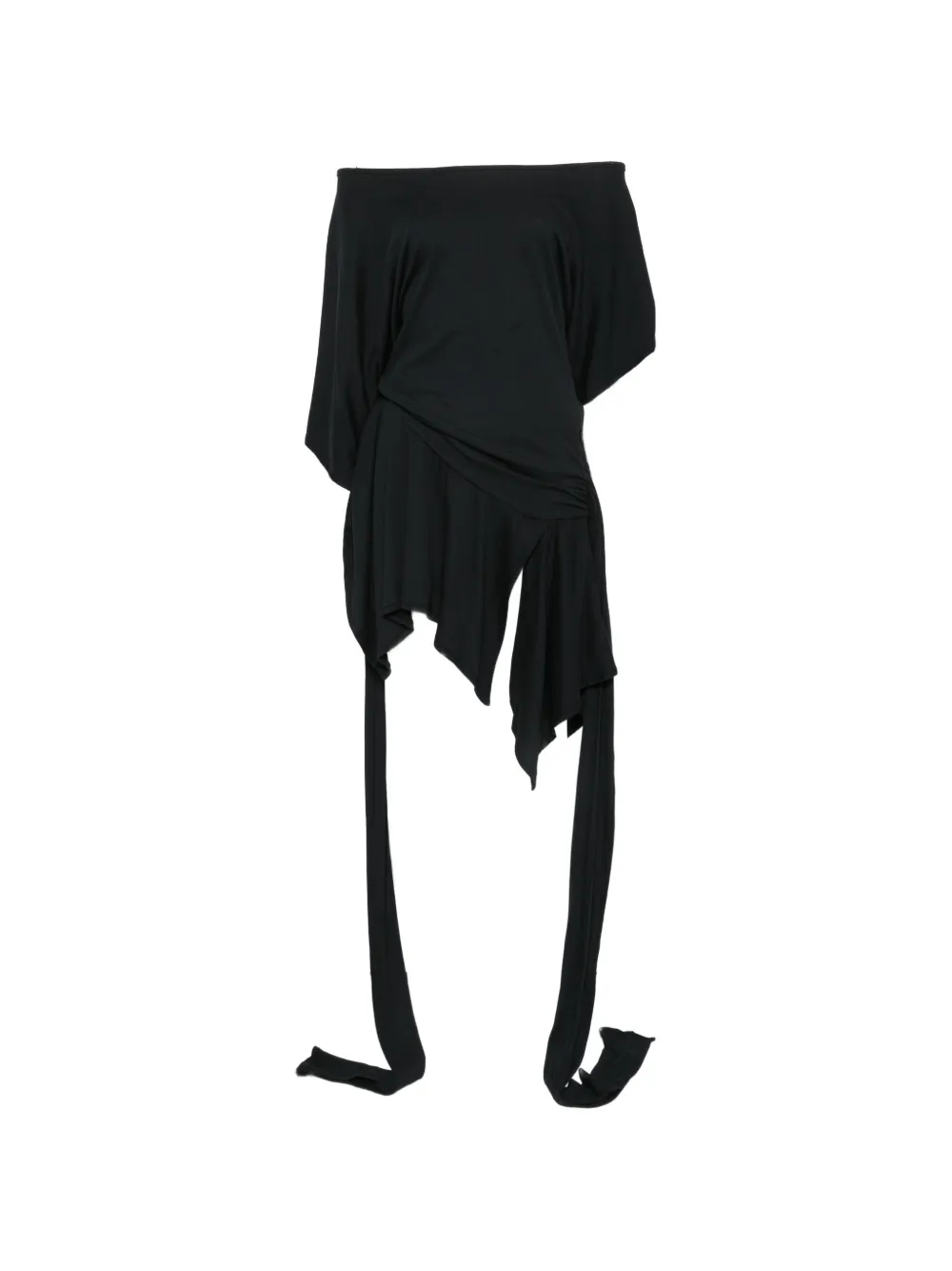 Misbhv Holywood Baby Asymmetric Midi Dress In Black