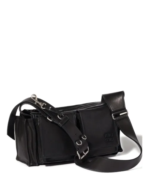 Miu Miu flap-pockets leather shoulder bag