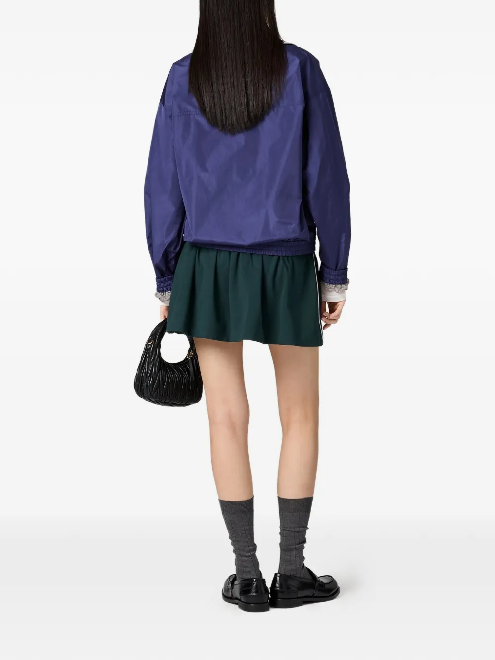  Miu Miu High-neck Oversized Jacket - Blue 