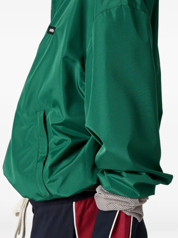 Miu Miu ribbed-knit Zip Bomber Jacket | Green | FARFETCH