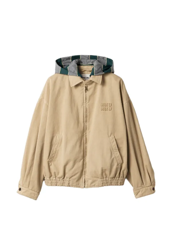 Miu Miu オーバーサイズ ジャケット | ニュートラル | FARFETCH JP