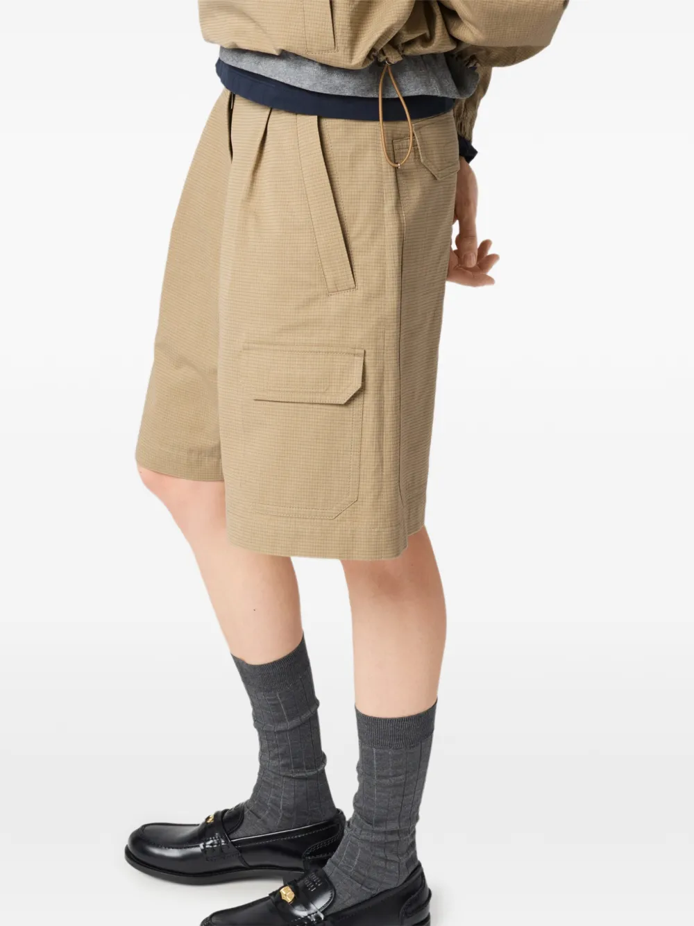 Miu Shorts met logo-detail Beige