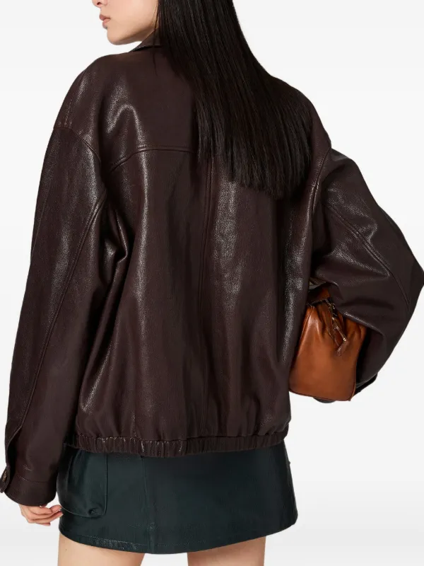 Miu Miu Leather Jacket | Brown | FARFETCH