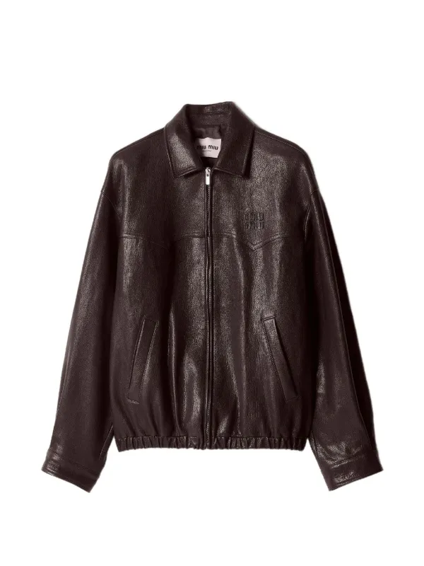 Miu Miu Leather Jacket | Brown | FARFETCH