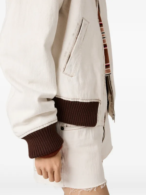 Miu Miu zip-up Oversized Jacket | White | FARFETCH ID