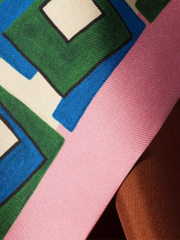 Miu Miu Printed Silk Scarf | Multicolour | FARFETCH