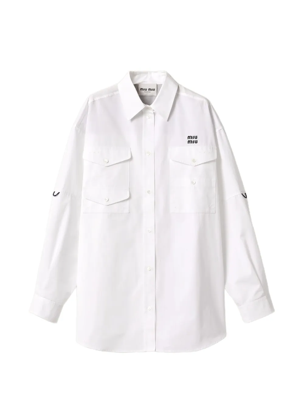 Miu Miu embroidered-logo shirt - Weiß