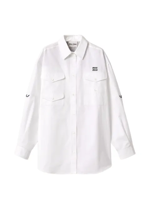 Miu Miu embroidered-logo shirt 