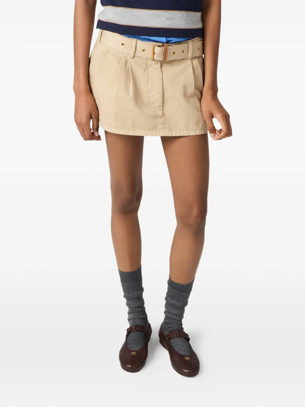 Miu Mini-rok met zak Beige