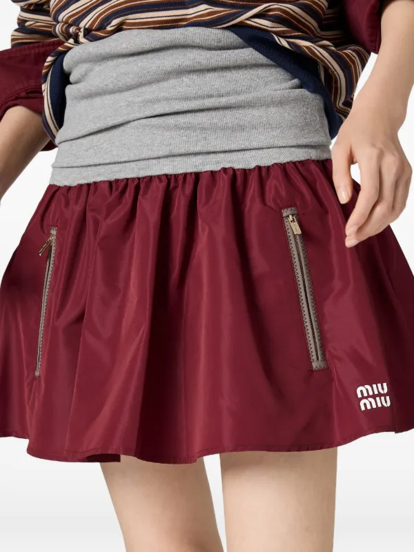 Miu Miu Technical Fabric Miniskirt | Red | FARFETCH