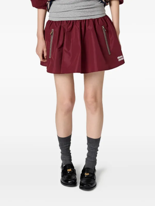 Miu Miu Technical Fabric Miniskirt | Red | FARFETCH