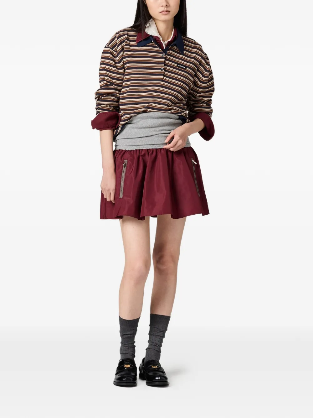 Miu Miu elastic-waist mini skirt - Rood