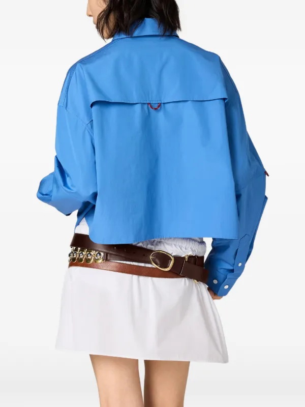 Miu Miu Poplin Miniskirt | White | FARFETCH