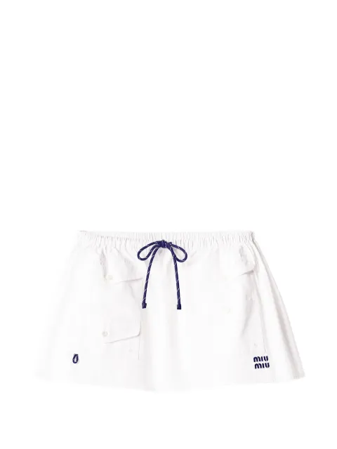 Miu Miu 盖袋logo细节迷你半身裙