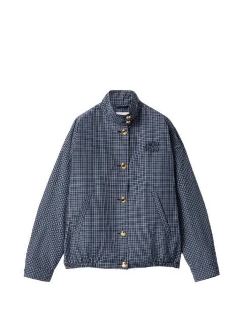 Miu Miu check-pattern oversized jacket 