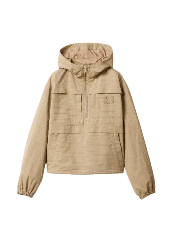 Miu Miu Ripstop Blouson Jacket in Neutrals