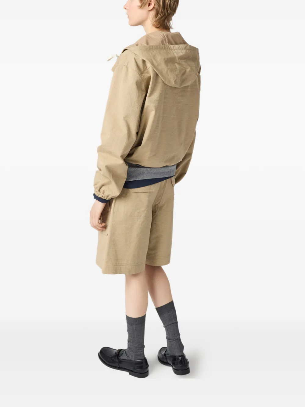  Miu Miu Half-zip Oversized Jacket - Neutrals 