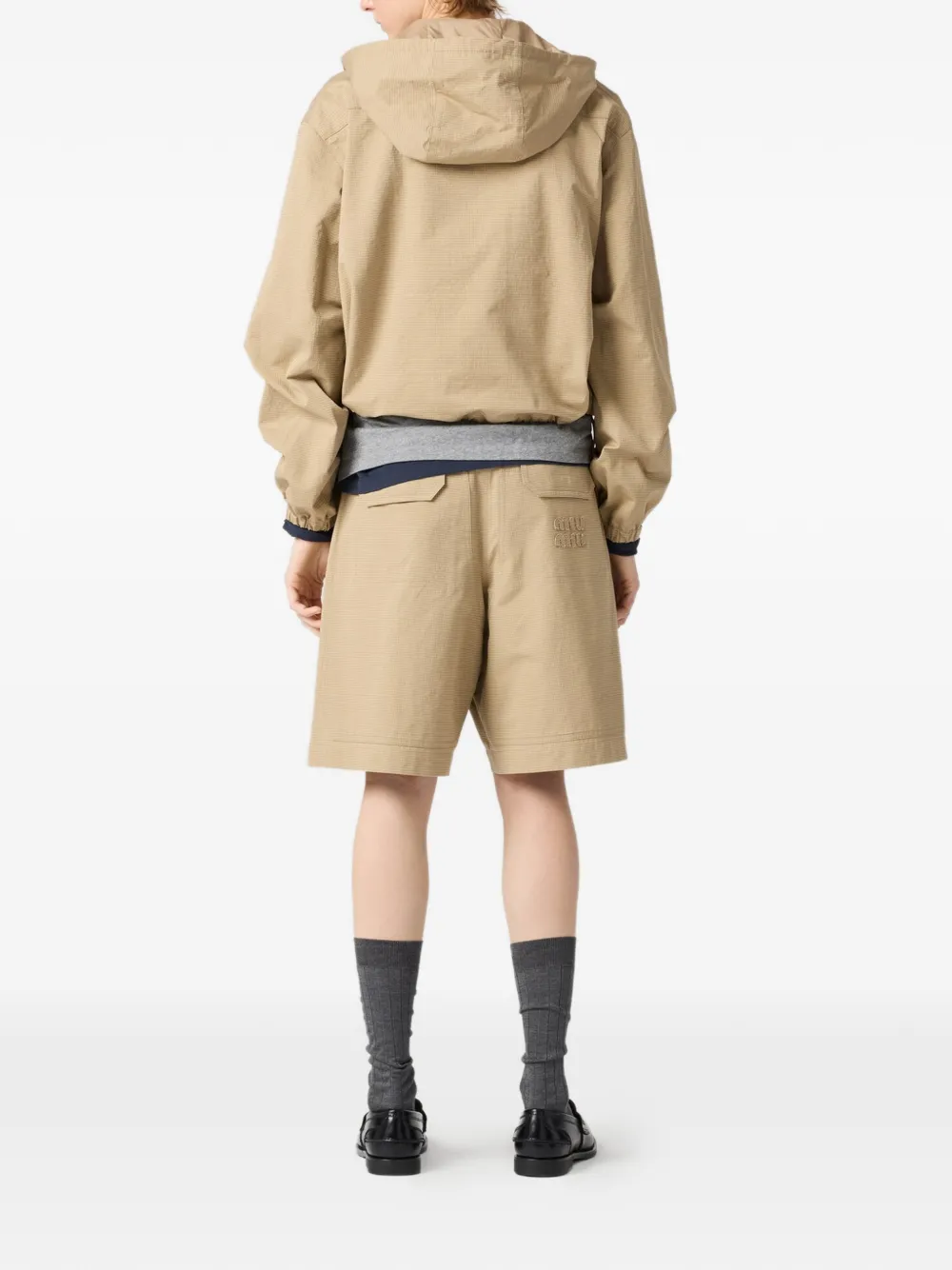 Miu Miu Ripstop Blouson Jacket in Neutrals, view 4