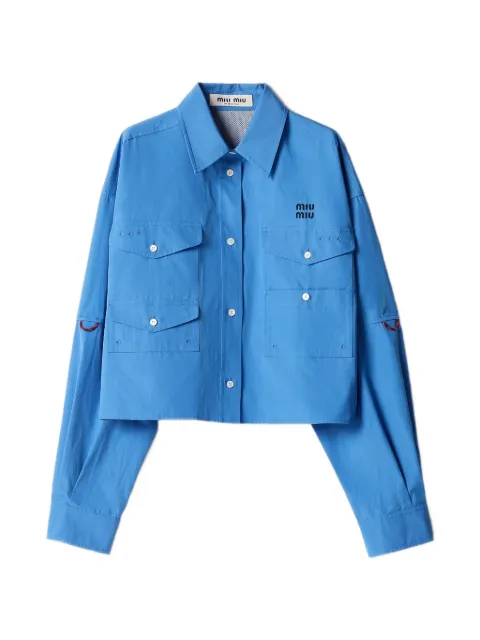 Miu Miu logo-embroidered front-pockets shirt
