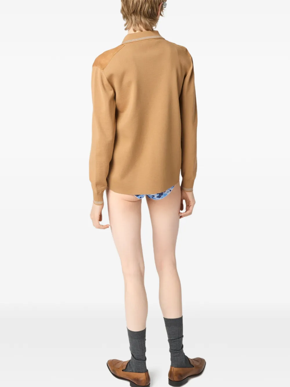Miu Blouse met logodetail en knopen Bruin