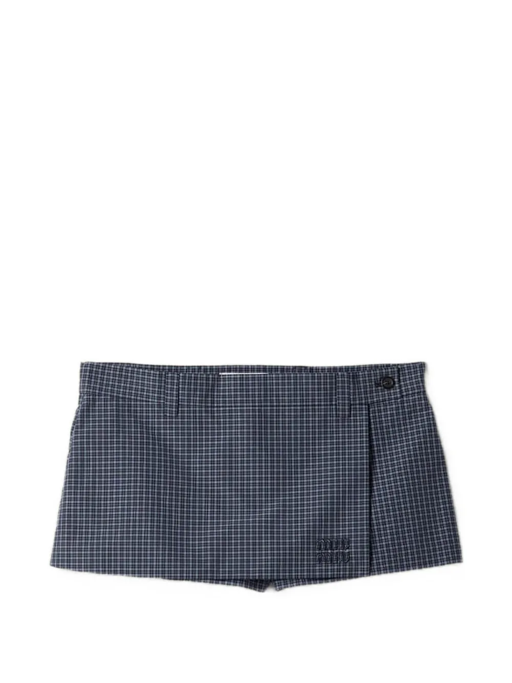 Miu Miu check-pattern mini skirt - Blu