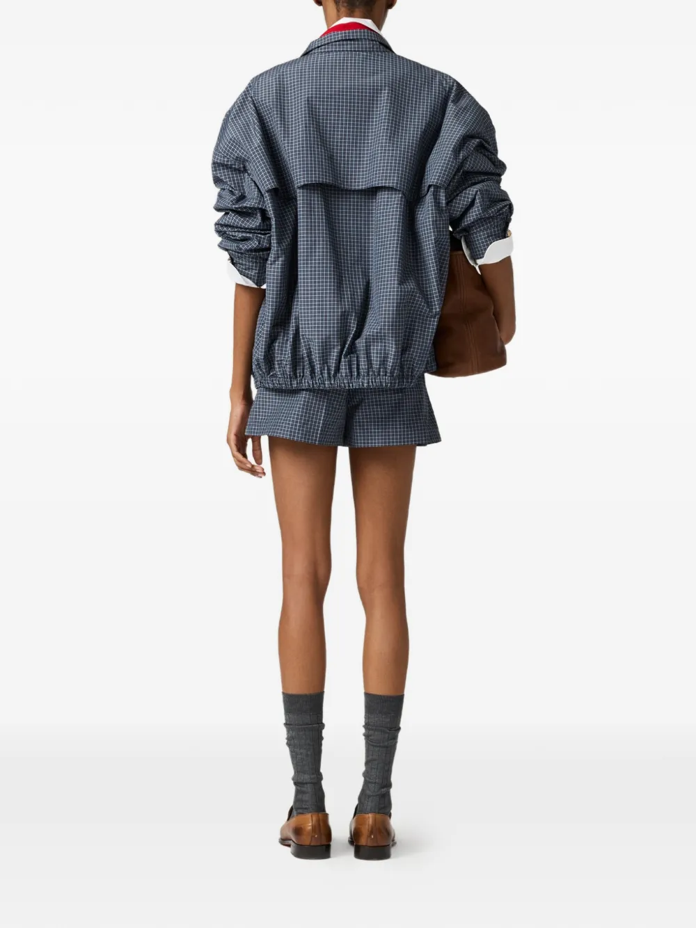 Miu Geruite mini-skort Grijs