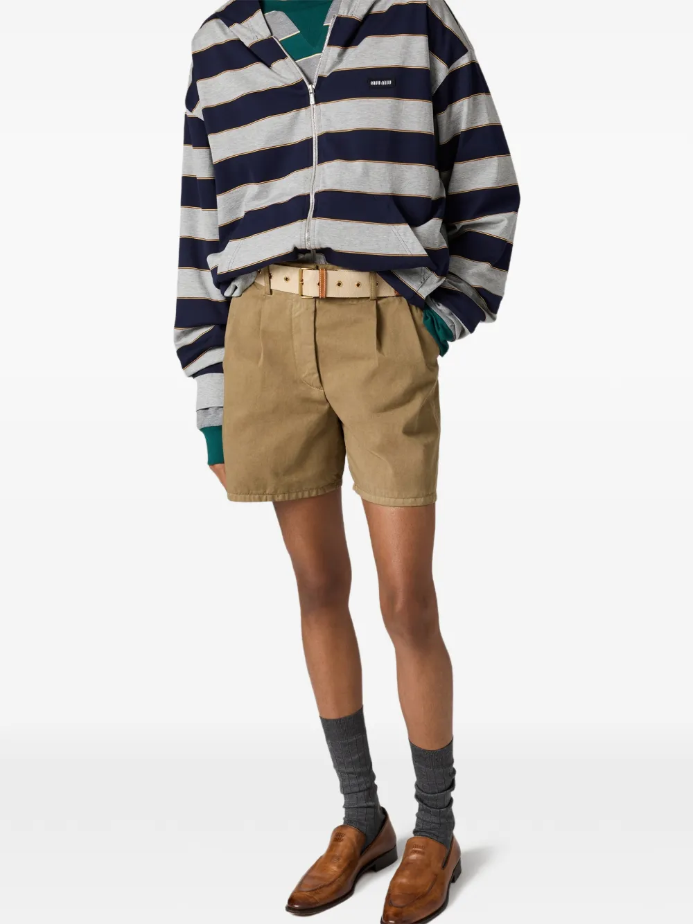 Miu Shorts met logo-detail Bruin