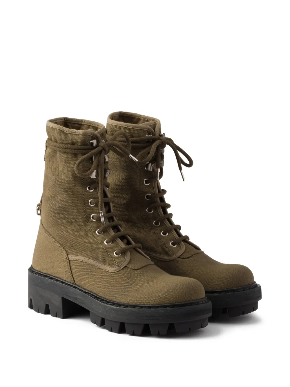 Prada Veterlaarzen met chunky zool Groen