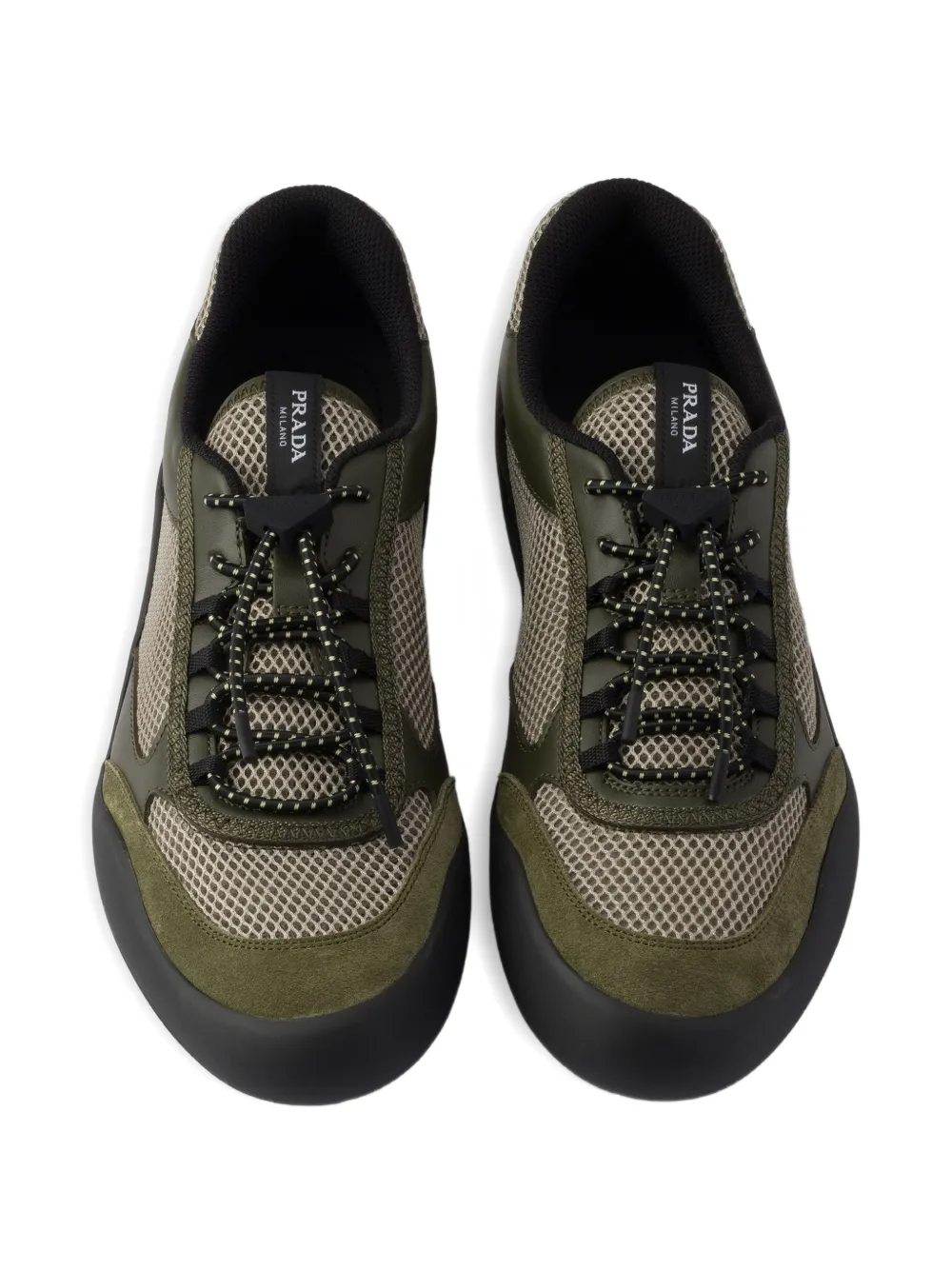 Prada Speedrock mesh sneakers Groen