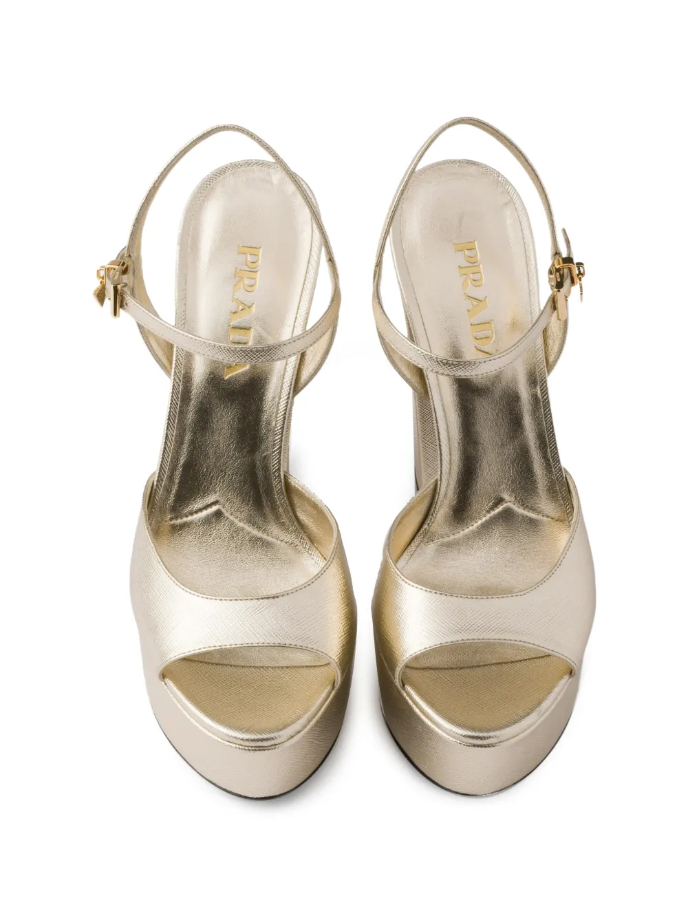 Prada Sandalen met plateauzool Goud
