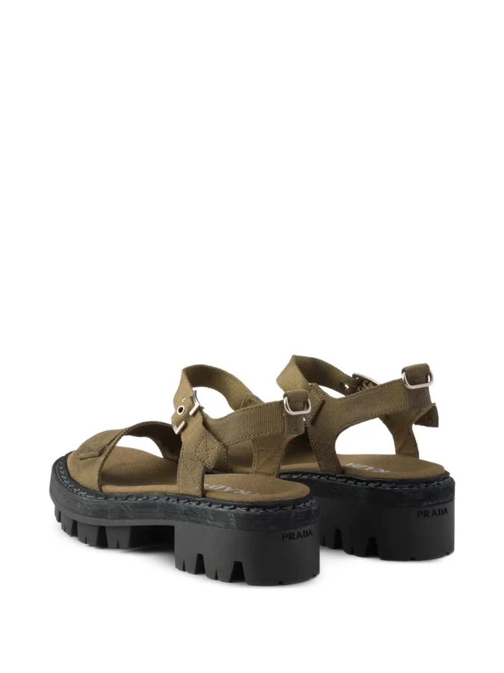 Prada Sandalen met bandje en gesp Groen