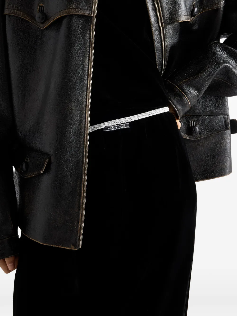 Prada velvet pencil skirt - Zwart