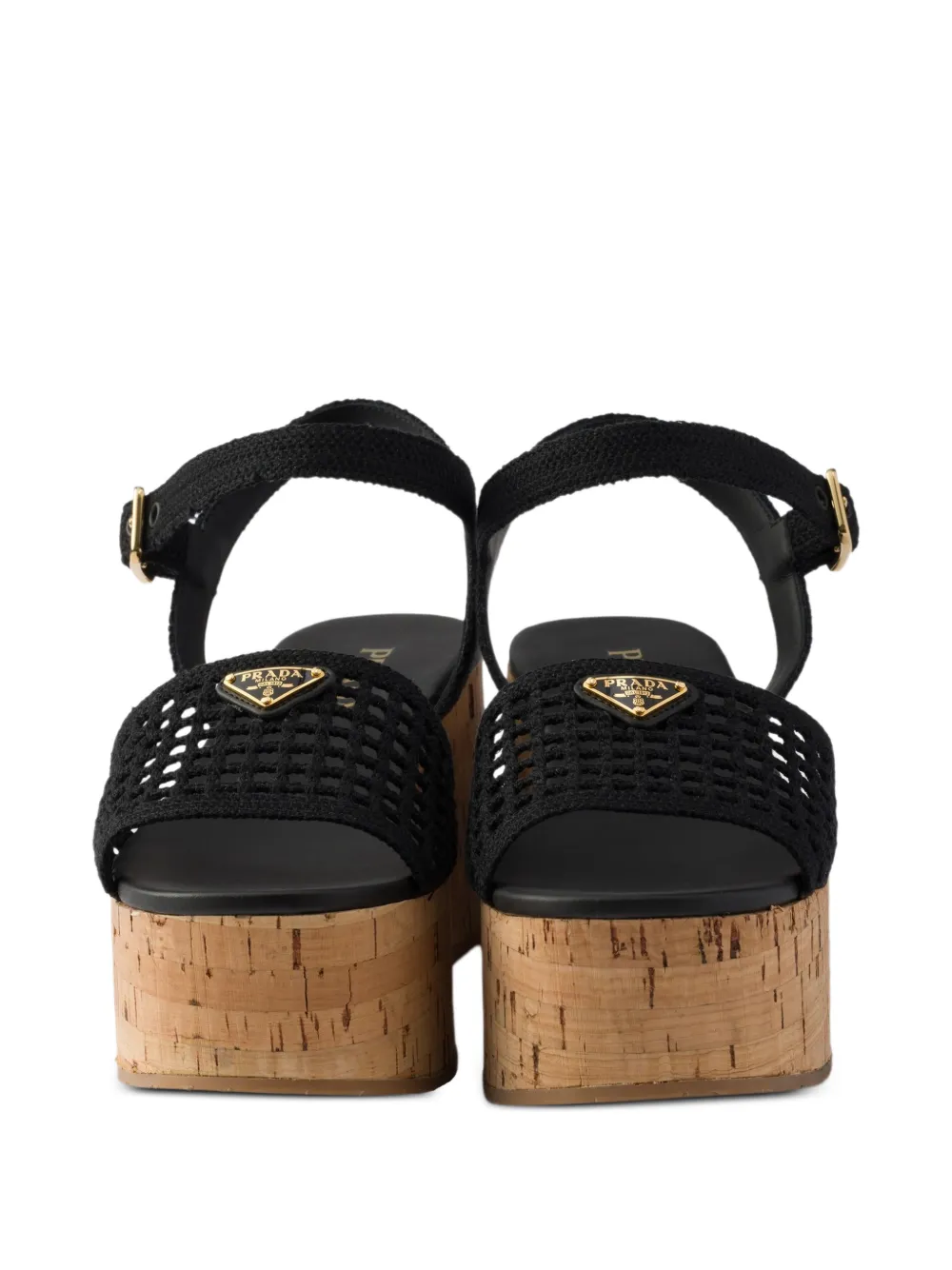 Prada Gehaakte sandalen met plateauzool Zwart