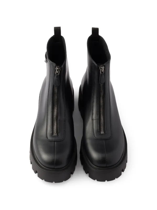 PRADAブーツ 38 Prada Brixxen Leather Boots | Black | FARFETCH