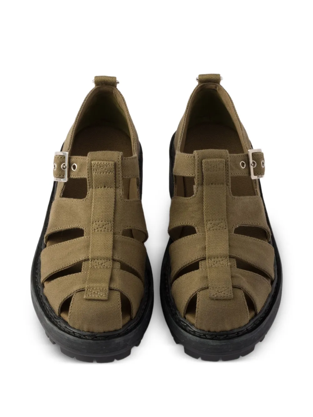Prada Sandalen met bandje en gesp Groen