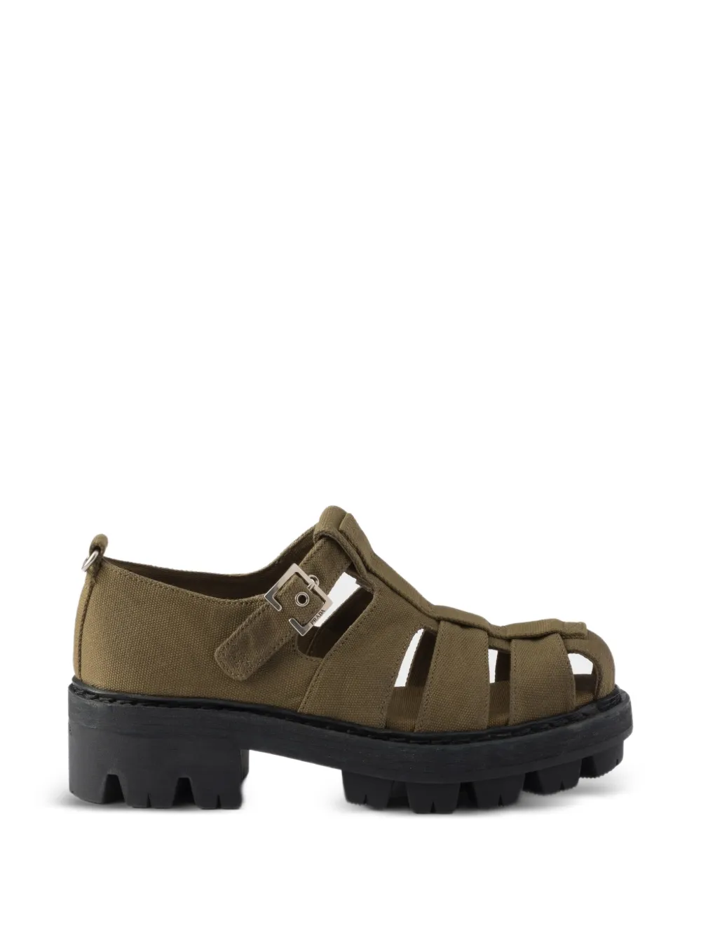 Prada Sandalen met bandje en gesp Groen