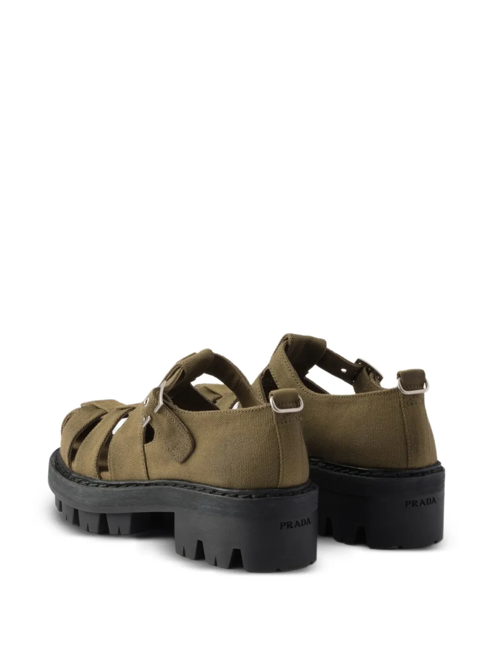 Prada Sandalen met bandje en gesp Groen