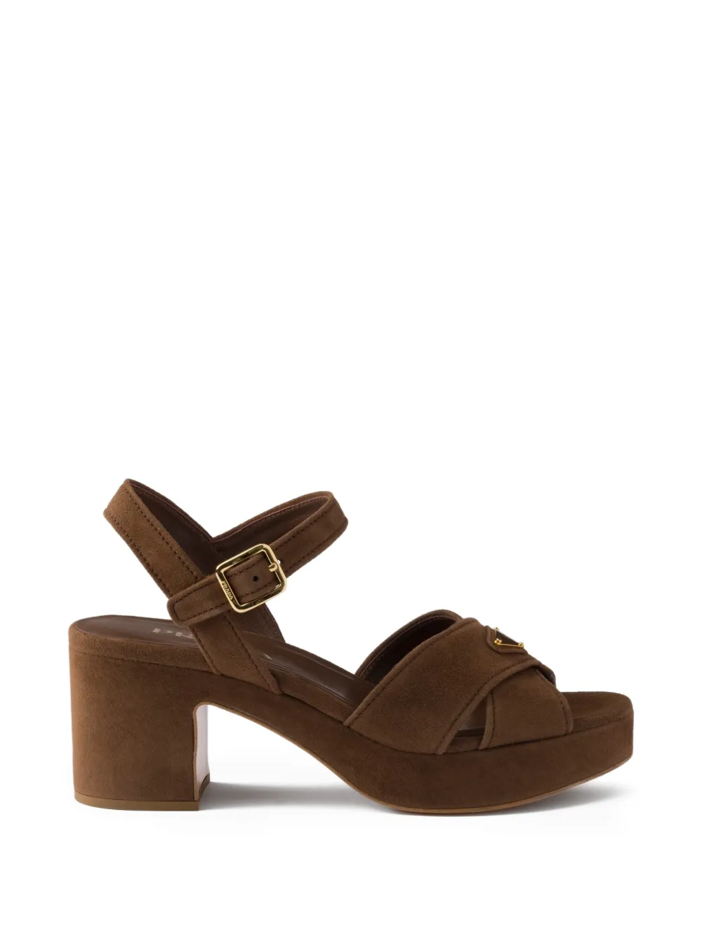 Prada Sandalen met plateauzool Bruin