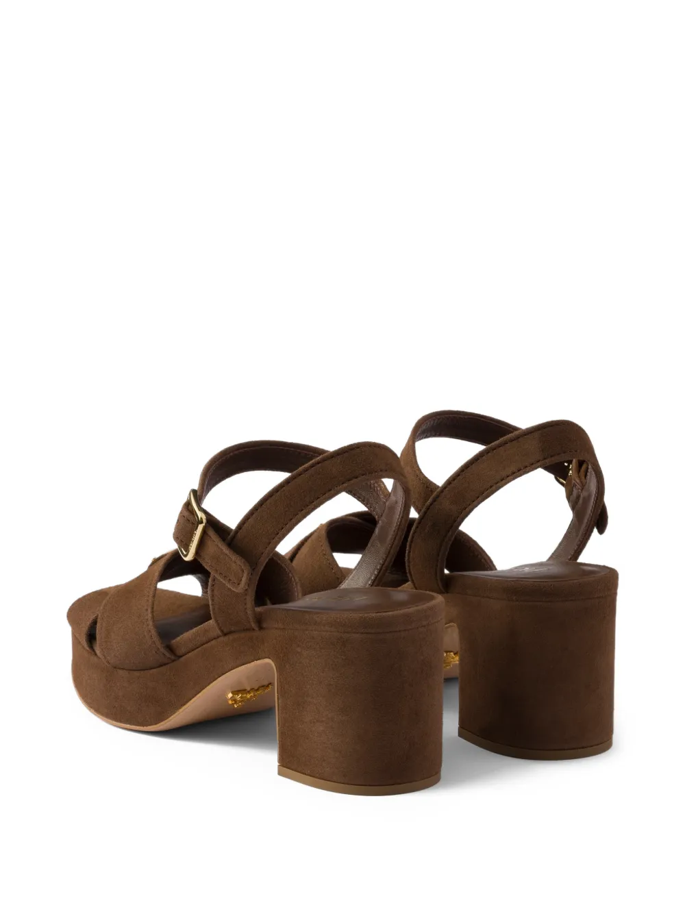 Prada Sandalen met plateauzool Bruin