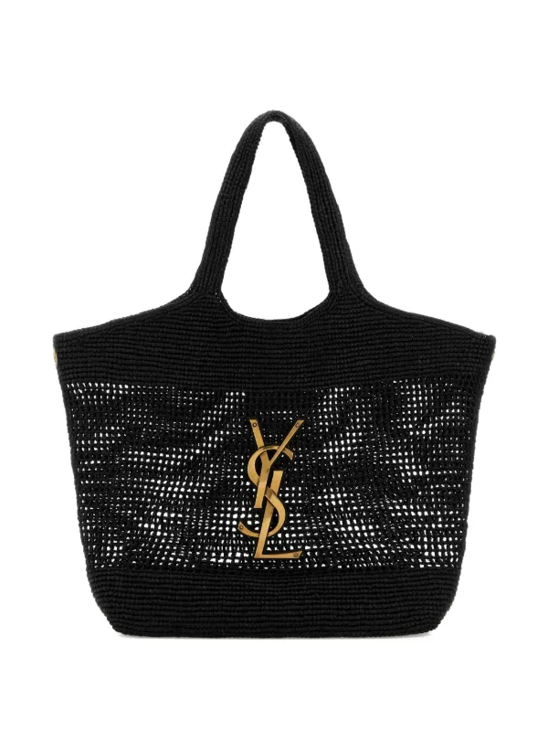 Saint Laurent ラフィア イカール ショッピング トートバッグ
