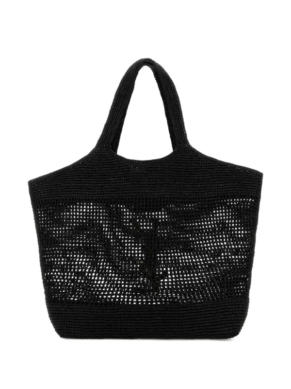 Saint Laurent ラフィア イカール ショッピング トートバッグ